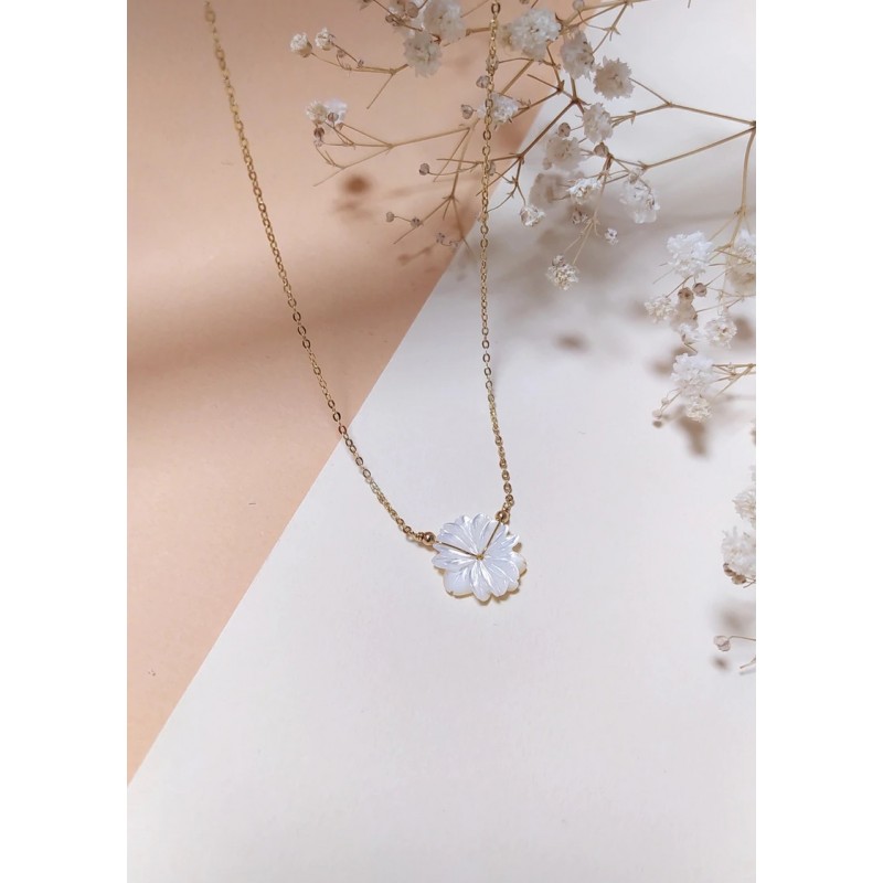 Daisy necklace in mother of pearl - Several colors