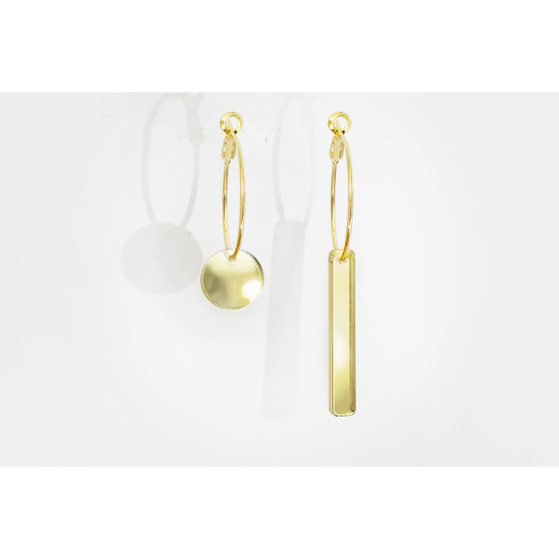 Asymmetrical earrings Plexiglas - Golden
