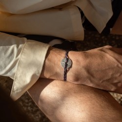Compass Rose Bracelets - Aged Silver