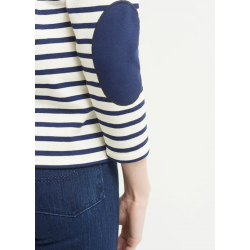 Guildo boat neck sailor with elbow patches