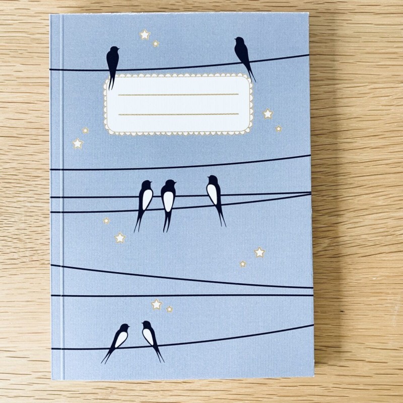 Notebook "Swallows on the wire" - Blue sky