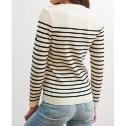Striped sailor sweater - Ecume/navy