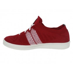 Eco-recycled summer sneakers - Burgundy & White