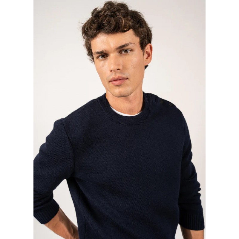 Pull marin uni Cancale - Coupe confort