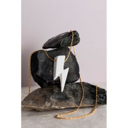 Ziggy" lightning necklace - Porcelain