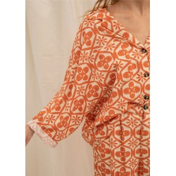 chemise lin orange