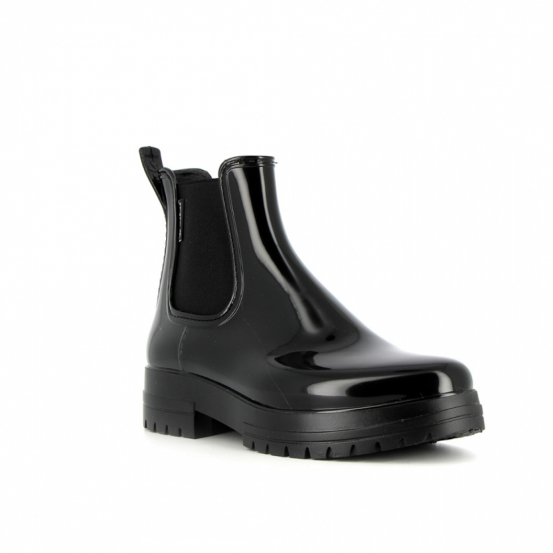 Bottines noires vernies