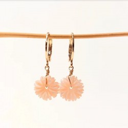 Boucles d'oreilles fleur - Nacre