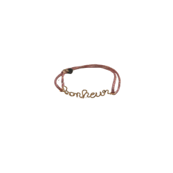 Happiness” cord bracelet - Laminated yellow gold