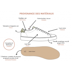 Sneakers Abélia - blanc & camel - homme