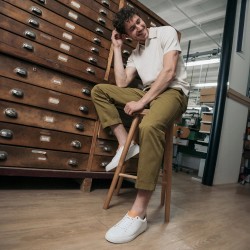 Sneakers Abélia - blanc & camel - homme