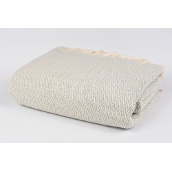 Plaid en laine naturelle & coton