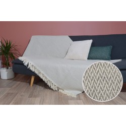 Plaid in natural wool & cotton