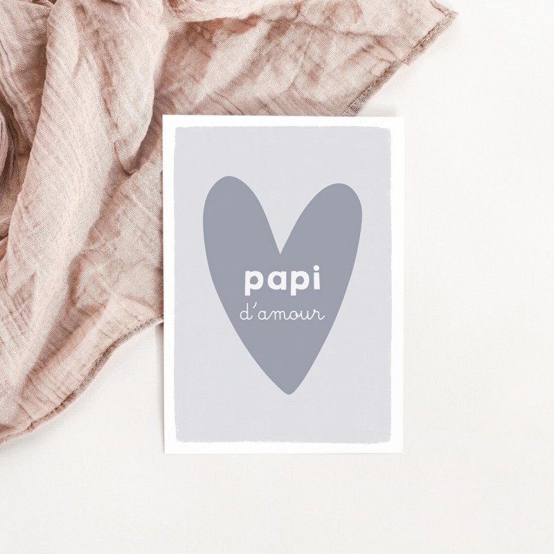 carte cœur papi d'amour