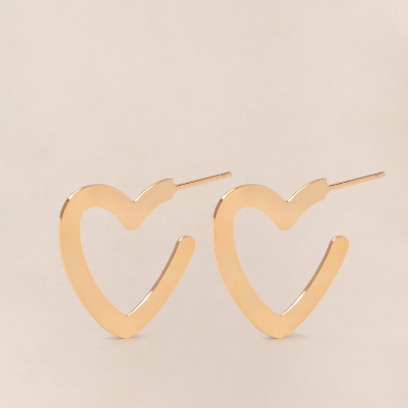 Heart hoop earrings
