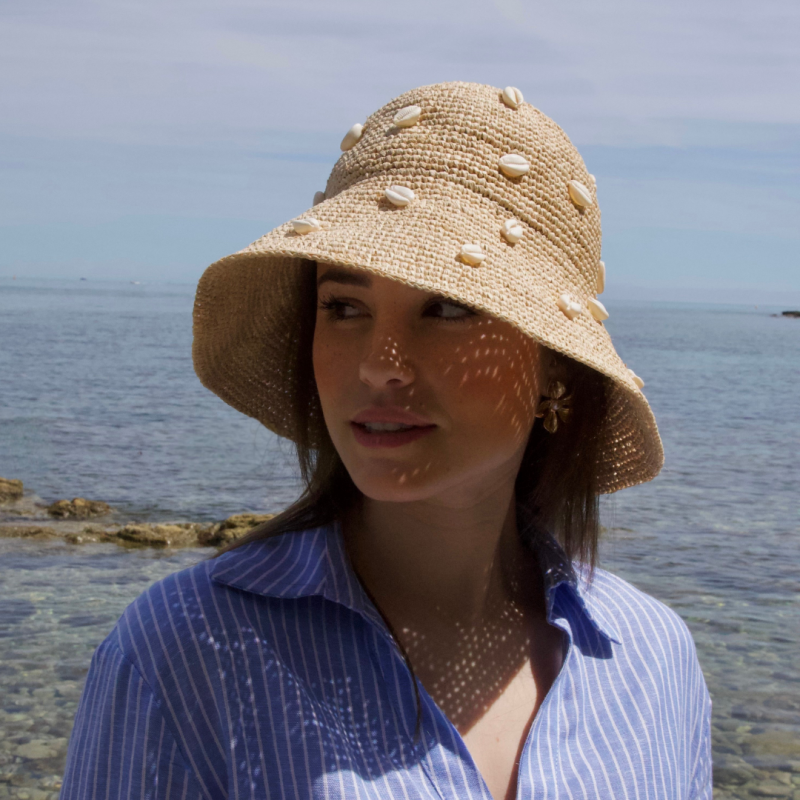 Bob en raphia - coquillages