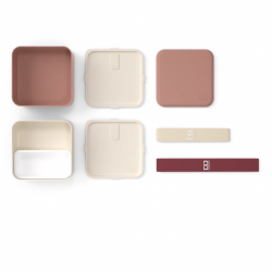 Lunch box carré rose moka