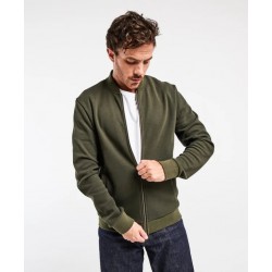 sweat zippé kaki homme