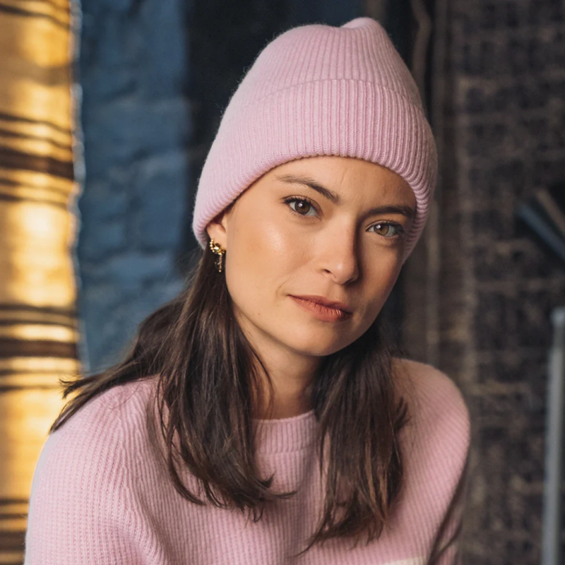 Unisex wool and cashmere beanie