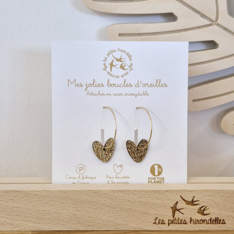 Glittery felt hoop earrings