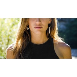 Boucles d'oreilles Plexiglas asymétriques / blanches