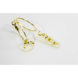 Asymmetrical earrings Plexiglas - Transparent glitter