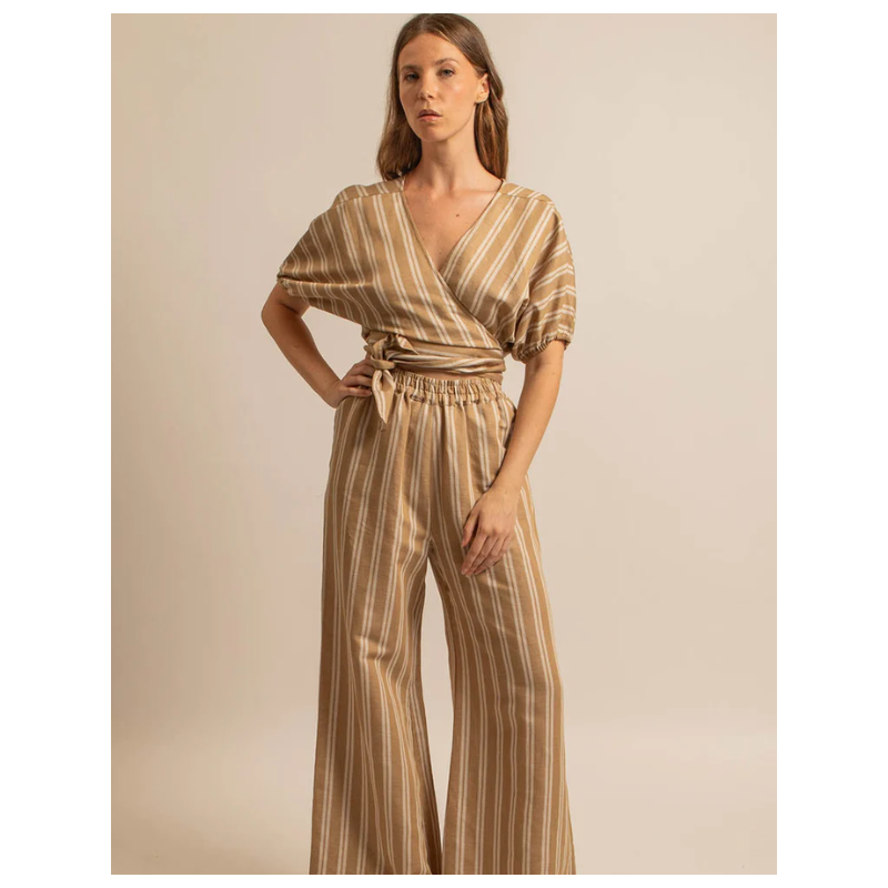 Gaia troussers - natural stripes