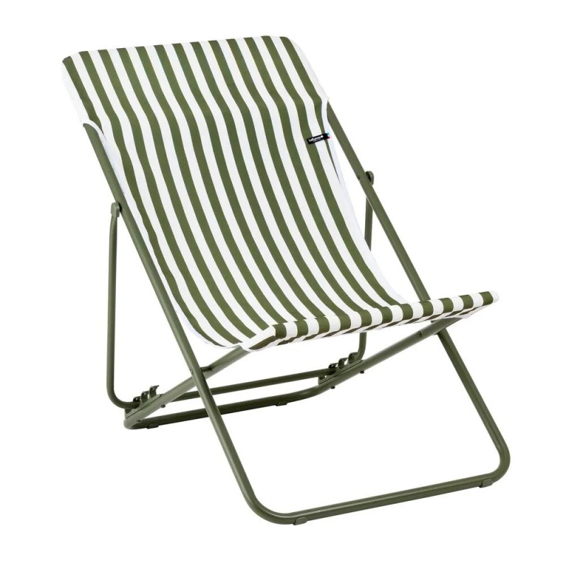 Striped folding lounge chair