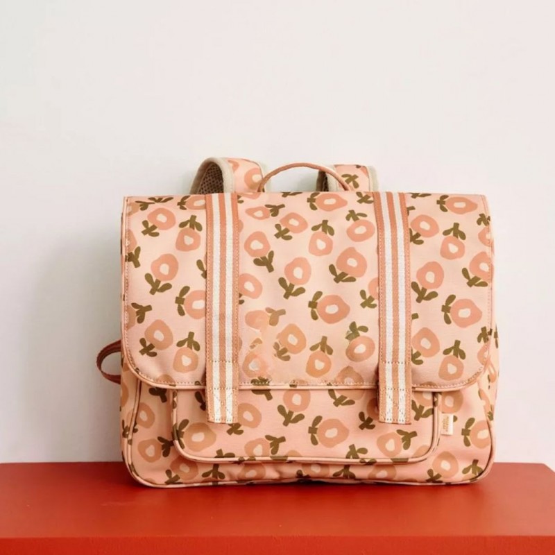 Pink Flower-Printed Preschool school bag  - Petit Picotin