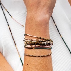 Collier & Bracelet Nina Multicolore Slim - Têtes Blondes