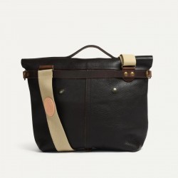 Lazard Brown Leather Postman Bag
