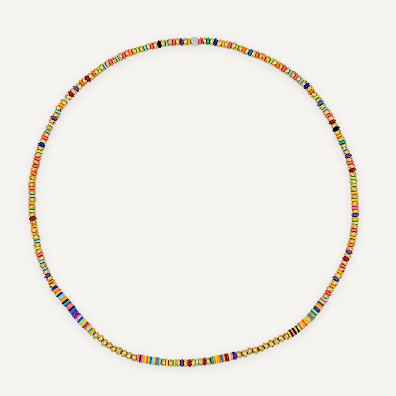 Gold & Multicolour Happy Choker Necklace – Têtes Blondes