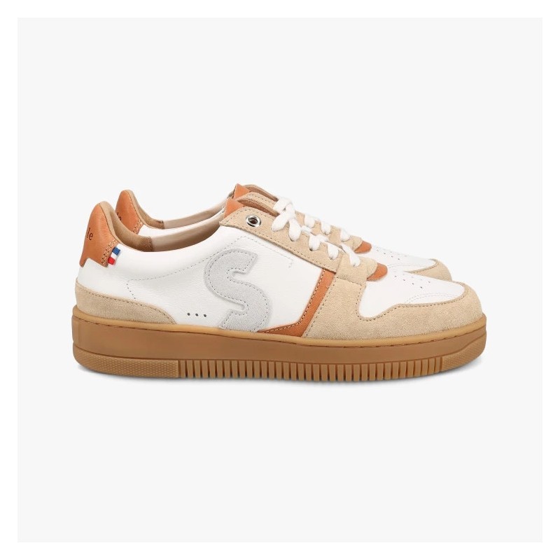 Sneakers blanche et beige mixte - Bellis