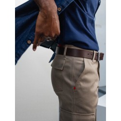 Straight-Leg Beige Cargo Pants