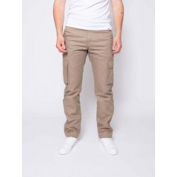 Straight-Leg Beige Cargo Pants