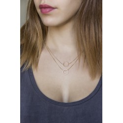 Round asymmetrical necklace - plated gold
