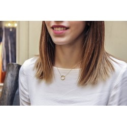 Round asymmetrical necklace - plated gold