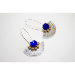 Earrings silver plexiglas-...