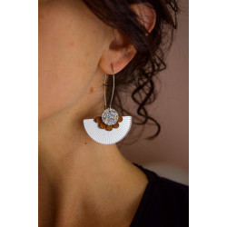 Earrings silver plexiglas - Wood & silver