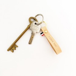 Leather key ring with message - Women