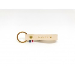 Leather key ring with...