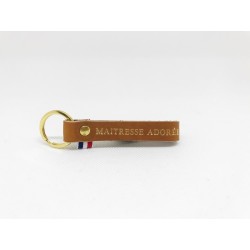 Leather key ring with message - Women