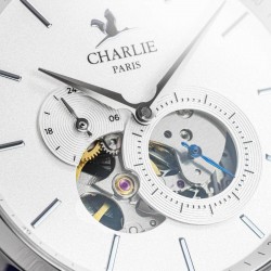 Montre automatique Initial - Coeur ouvert blanc