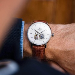 Montre automatique Initial - Coeur ouvert blanc