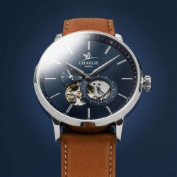 Automatic watch Initial - Blue open heart