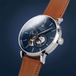 Automatic watch Initial - Blue open heart