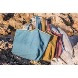Washed linen tote bag