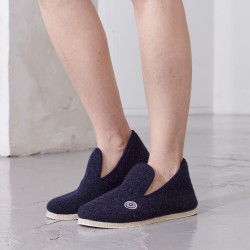 chaussons charentaises bleu