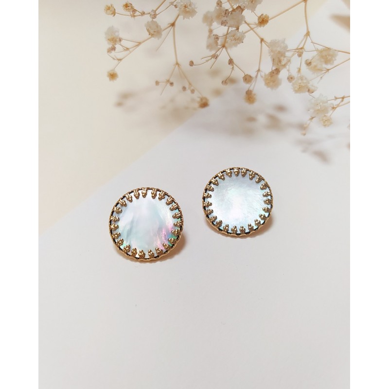 Duchess earrings - White mother-of-pearl