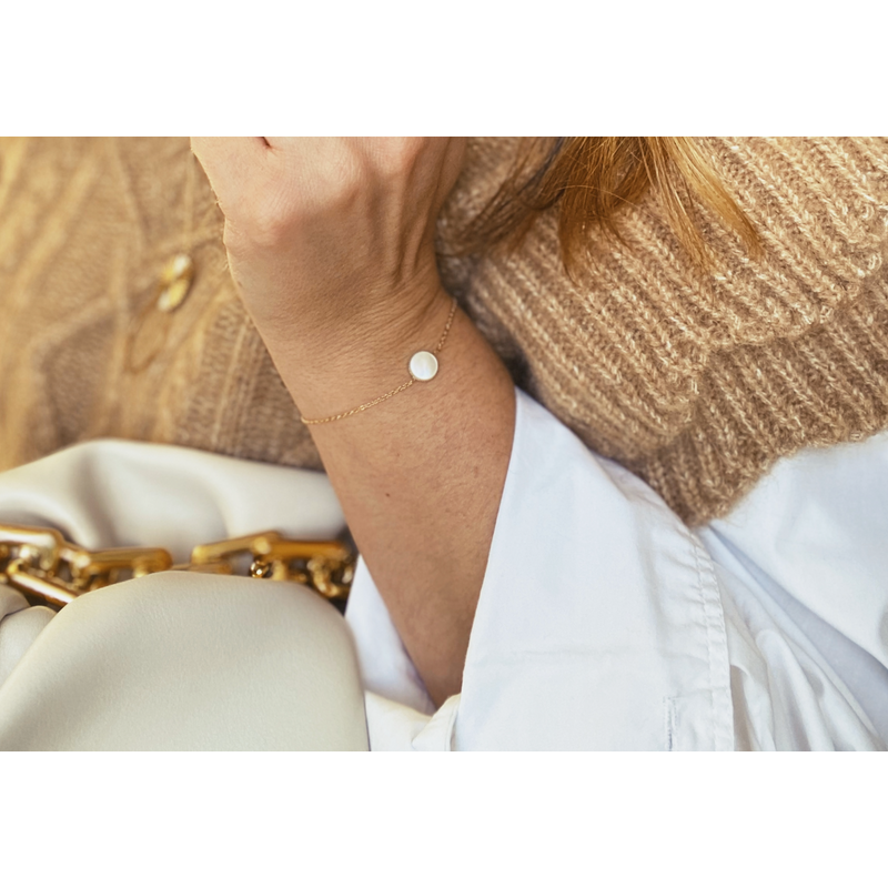 Soft bracelet - White mother of pearl